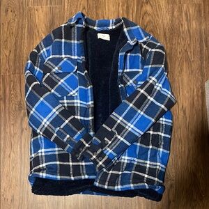 Blue and Black Plaid Jacket